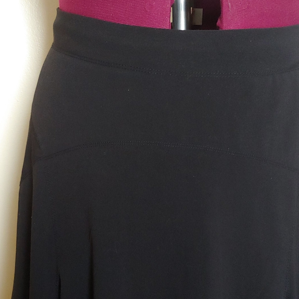 Jessica 20 Black midi asymmetrical godet Skirt - Picture 2 of 6